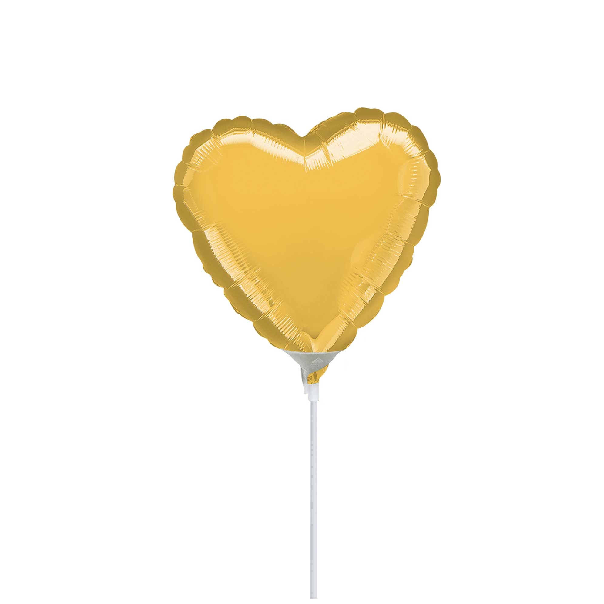 Gold Heart Mini Shape Balloon 4in Balloons & Streamers - Party Centre