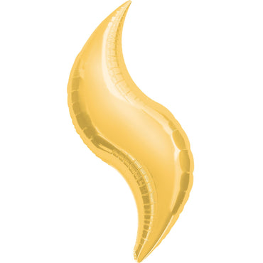 Gold Curve Super Shape Balloon 42in Balloons & Streamers - Party Centre