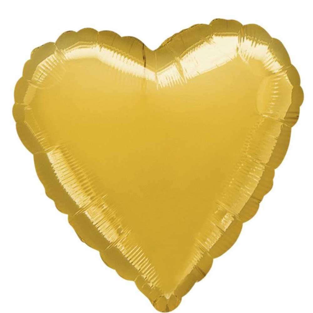 Gold Heart Foil Balloon 32in Balloons & Streamers - Party Centre