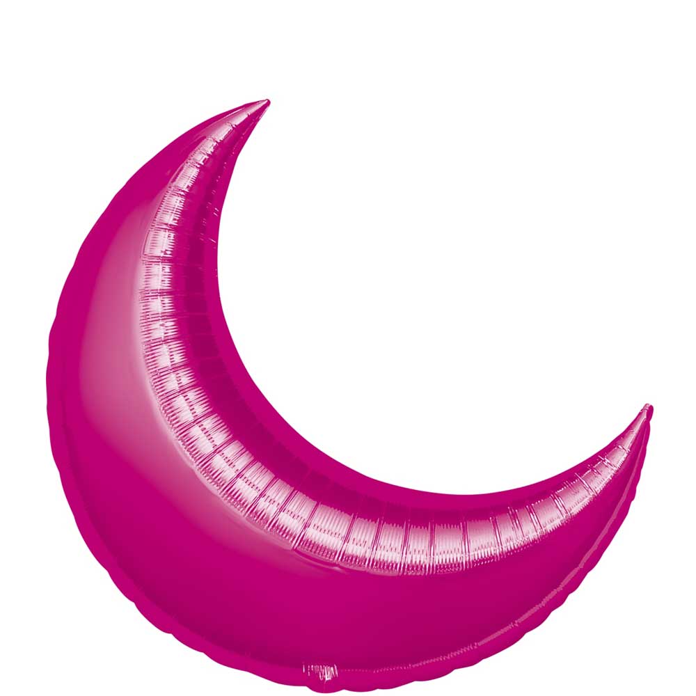 Fuchsia Crescent Supershape Balloon 26in Balloons & Streamers - Party Centre