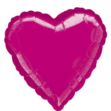 Metallic Fuchsia Heart Foil Balloon 32in Balloons & Streamers - Party Centre