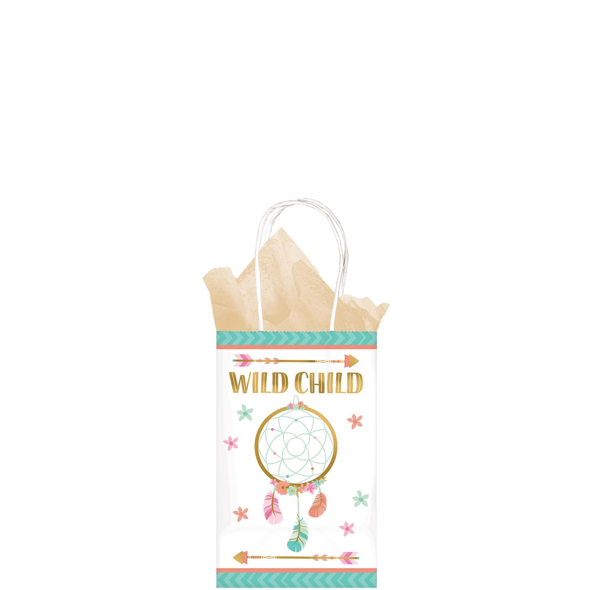 Boho Birthday Girl Kraft Paper Bags 8pcs Party Favors - Party Centre