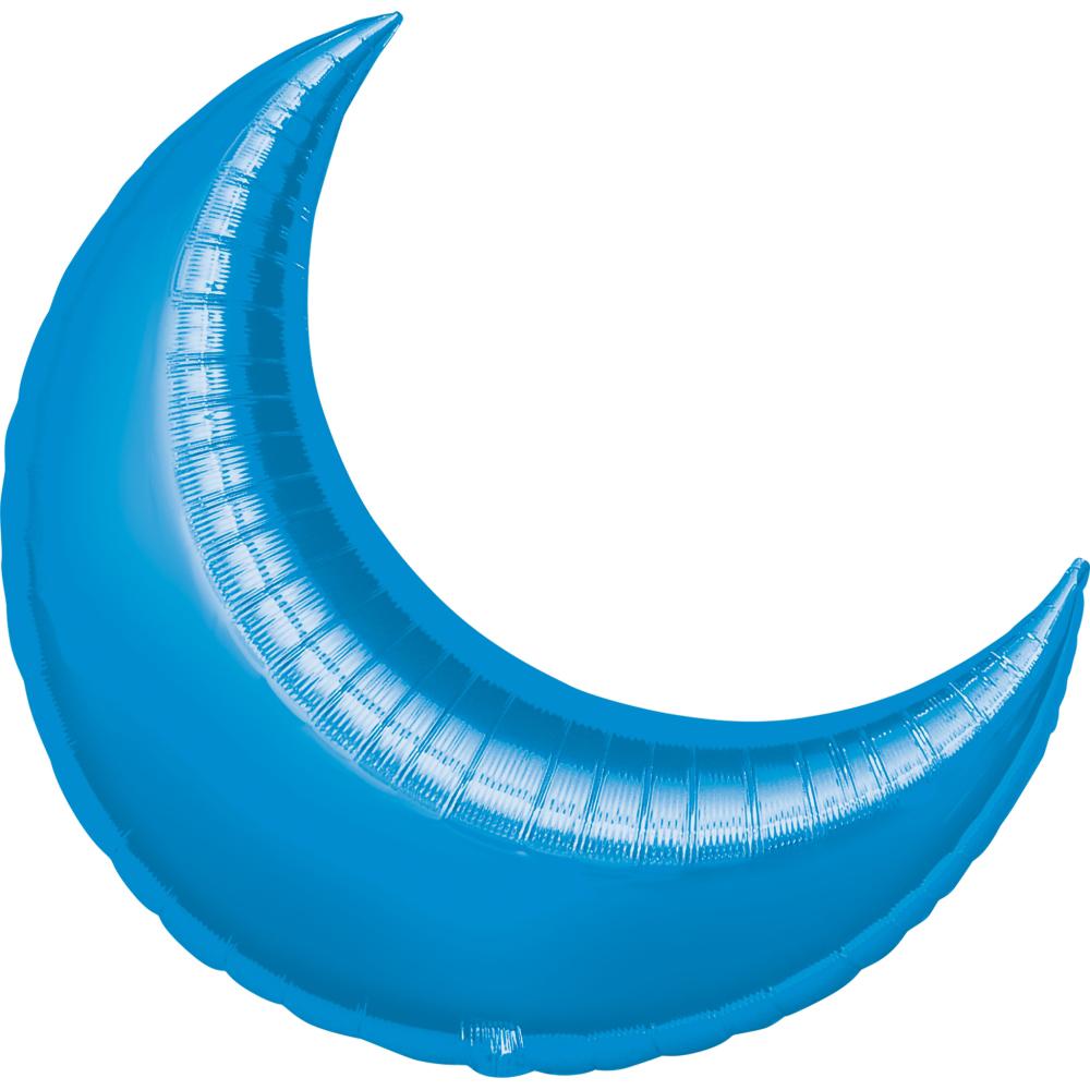 Blue Crescent Super Shape Balloon 35in Balloons & Streamers - Party Centre