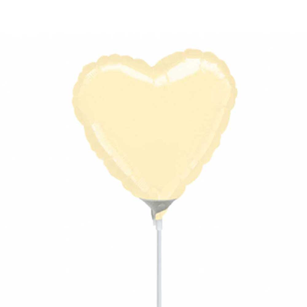 Metallic Ivory Heart Foil Balloon 9in Balloons & Streamers - Party Centre