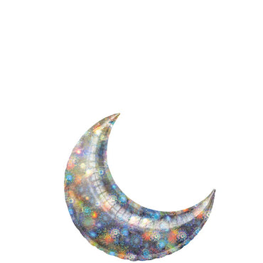Holographic Fireworks Crescent Mini Shape Balloon 17in Balloons & Streamers - Party Centre