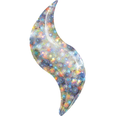 Holographic Fireworks Curve Super Shape Balloon 42in Balloons & Streamers - Party Centre