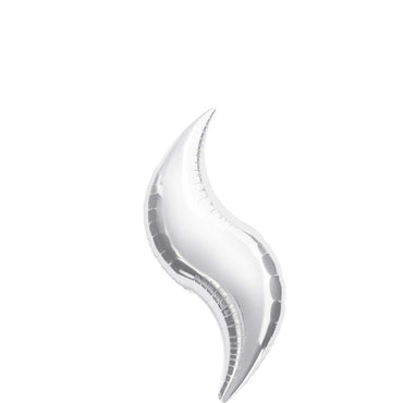 Silver Curve Foil Balloon 28in Balloons & Streamers - Party Centre