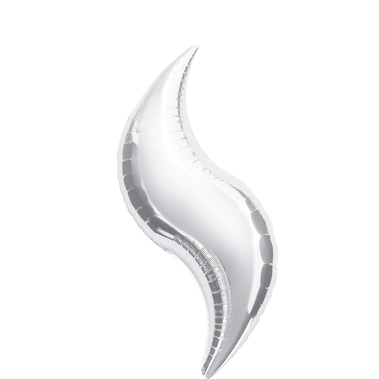 Silver Curve Super Shape Balloon 36in Balloons & Streamers - Party Centre