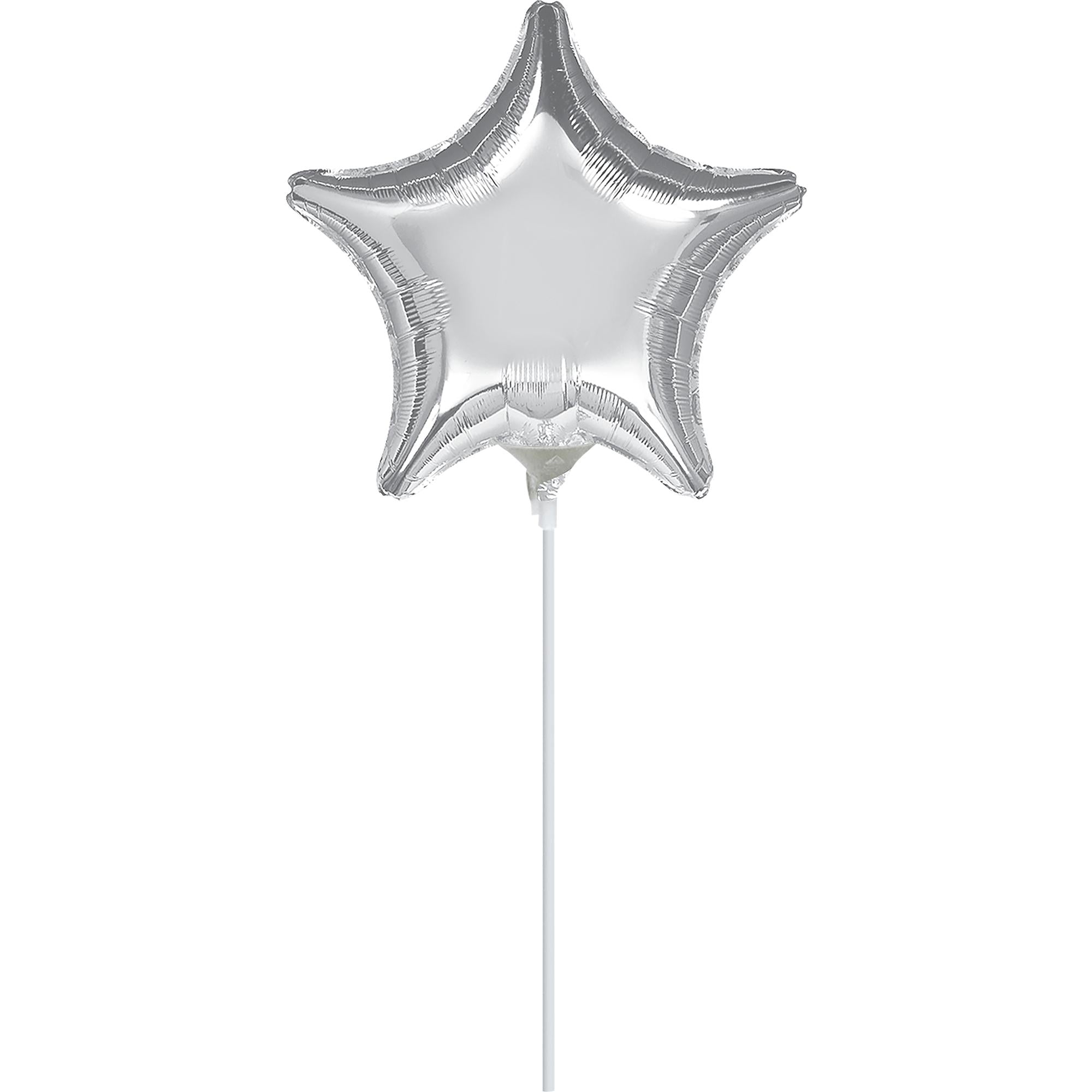 Silver Star Foil Balloon 4in Balloons & Streamers - Party Centre