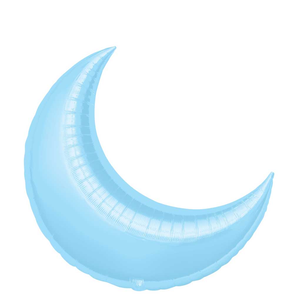 Pastel Blue Crescent Super Shape Balloon 26in Balloons & Streamers - Party Centre
