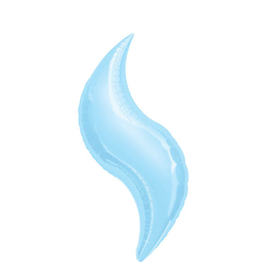 Pastel Blue Curve Super Shape Balloon 36in Balloons & Streamers - Party Centre