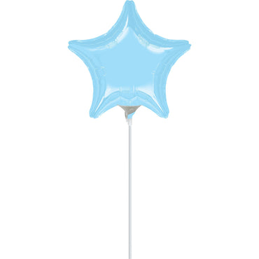 Pastel Blue Metallic Pearl Star Foil Balloon 10cm Balloons & Streamers - Party Centre