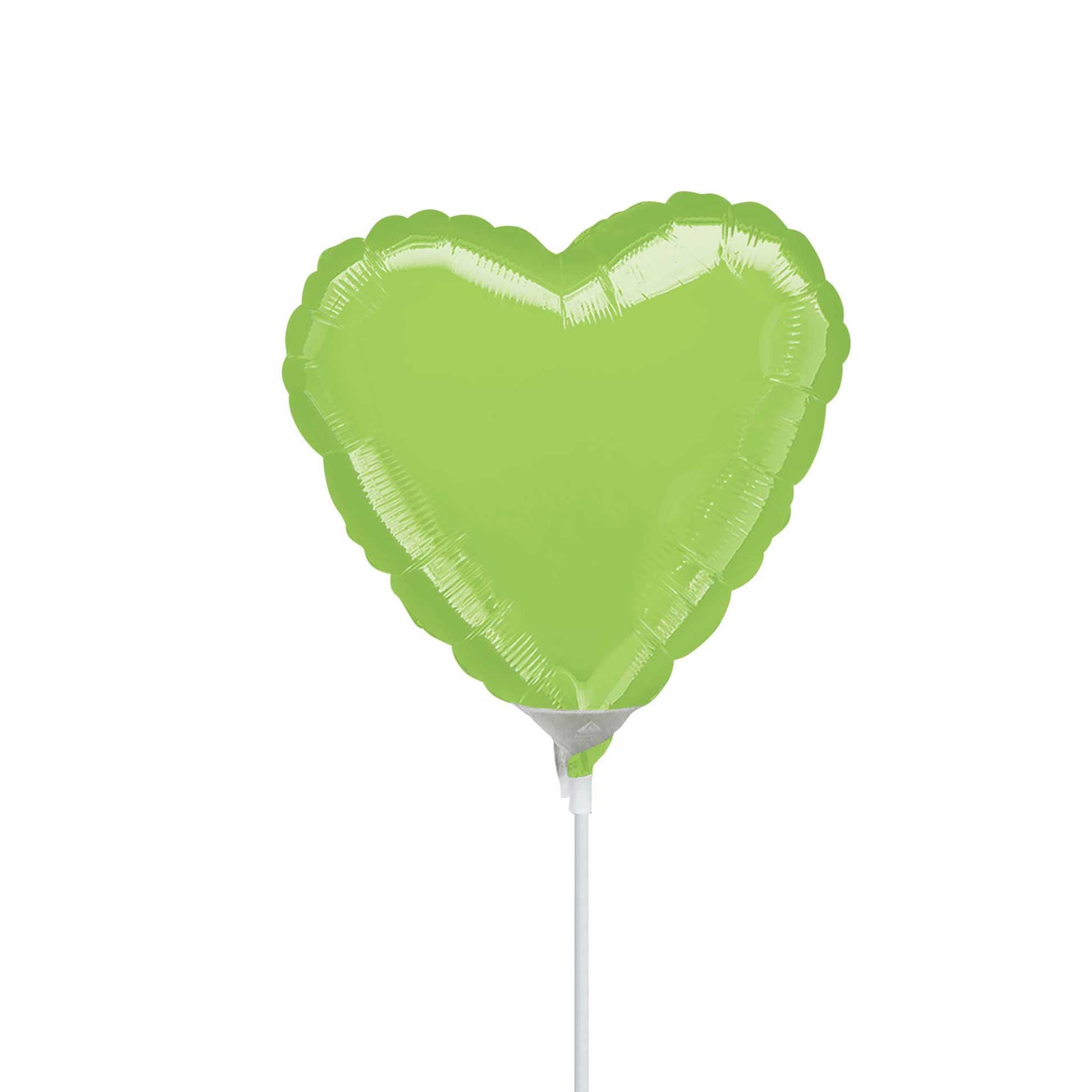Lime Green Heart Mini Shape Foil Balloon 9in Balloons & Streamers - Party Centre