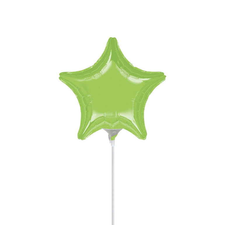 Lime Green Star Foil Balloon 9in Balloons & Streamers - Party Centre