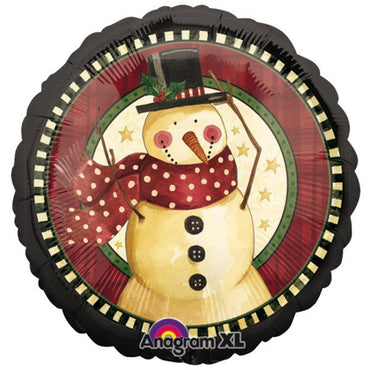 Cozy Snowman Foil Balloon 18in Balloons & Streamers - Party Centre