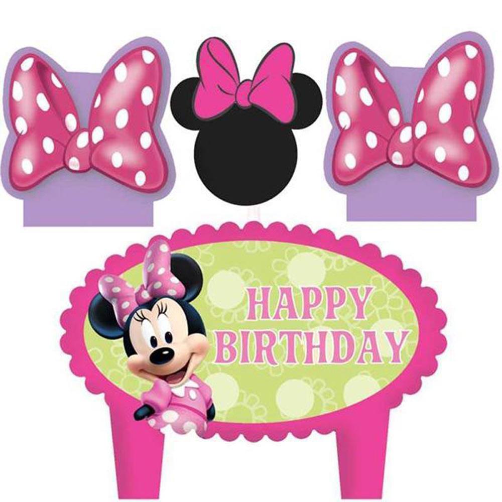 Minnie Mouse Molded Cake Candle Set 4pcs Party Accessories - Party Centre