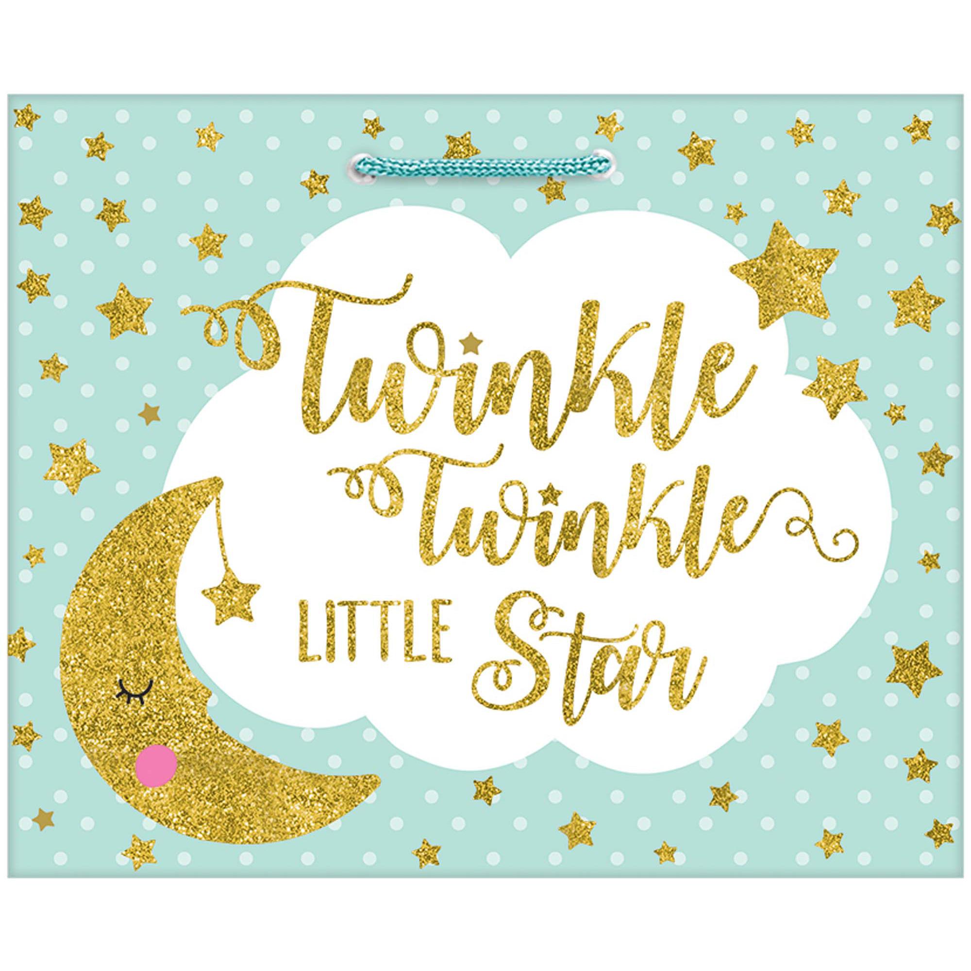 Twinkle Little Star With Glitter Large Vogue Gift Bag Party Favors - Party Centre