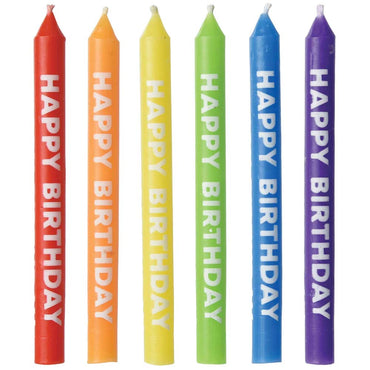 Happy Birthday Multicolored Candles 12pcs