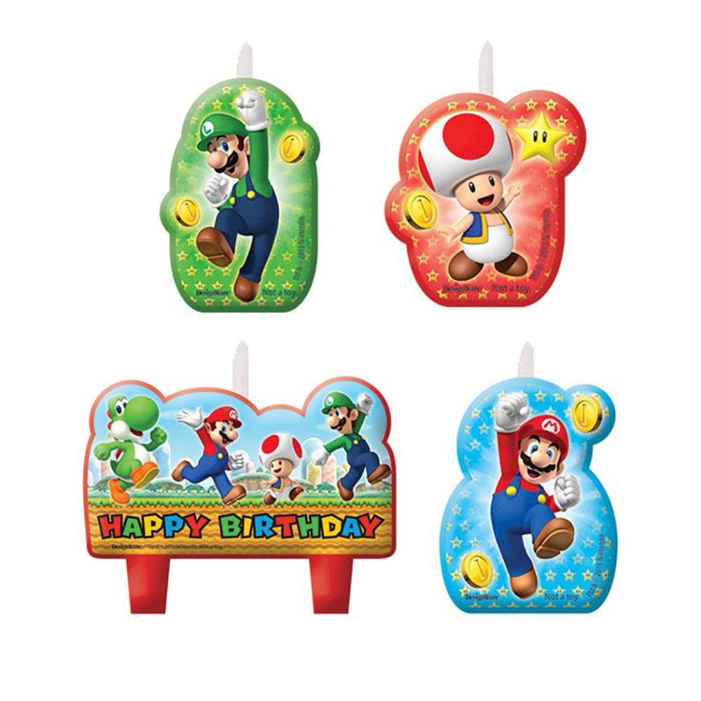 Super Mario Character Candles 4pcs