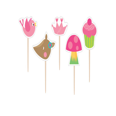 Woodland Princess Toothpick Candles 2.5in, 5pcs Party Accessories - Party Centre