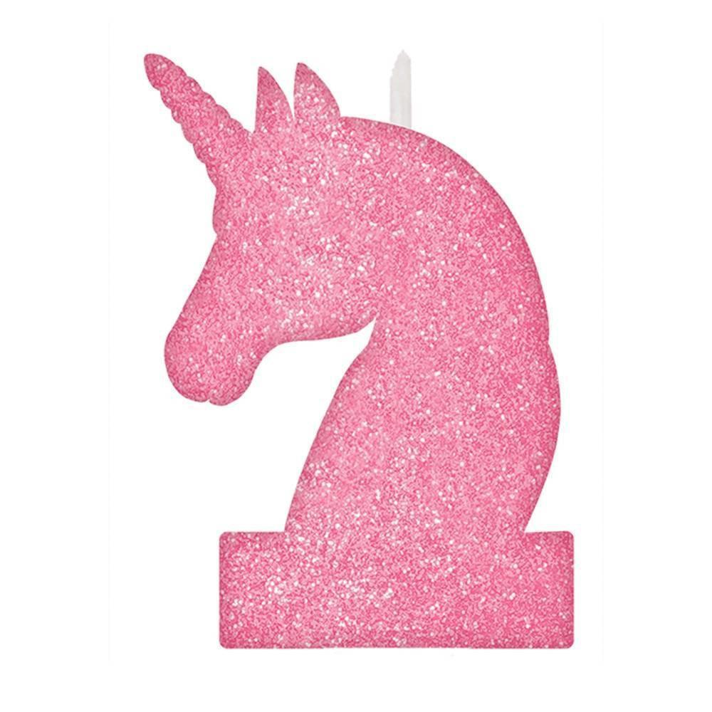 Magical Unicorn Glitter Birthday Candle Party Accessories - Party Centre