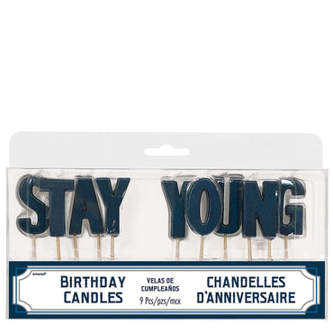 Happy Birthday Man Candle with Wood Picks Party Accessories - Party Centre