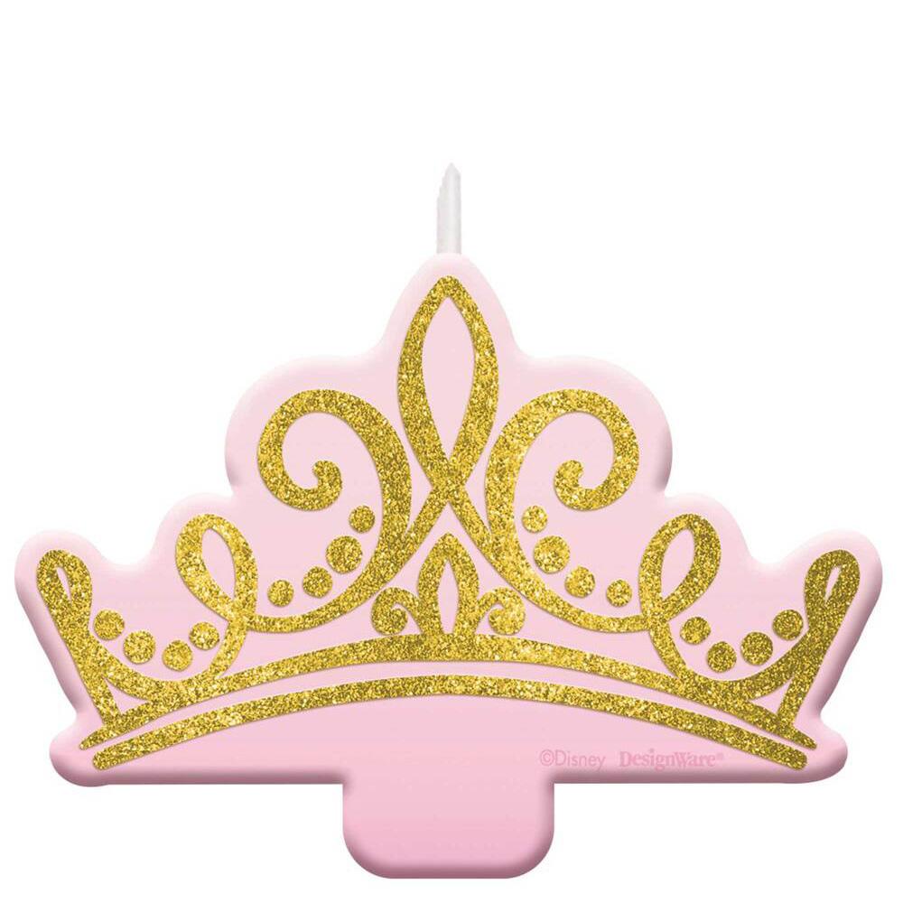 Disney Princess Once Upon A Time Glitter Candle Party Accessories - Party Centre