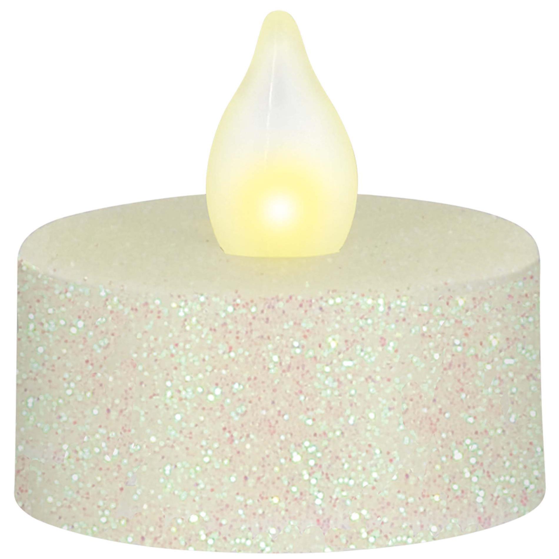 Iridescent Glitter LED Tea Lights 10pcs Party Accessories - Party Centre