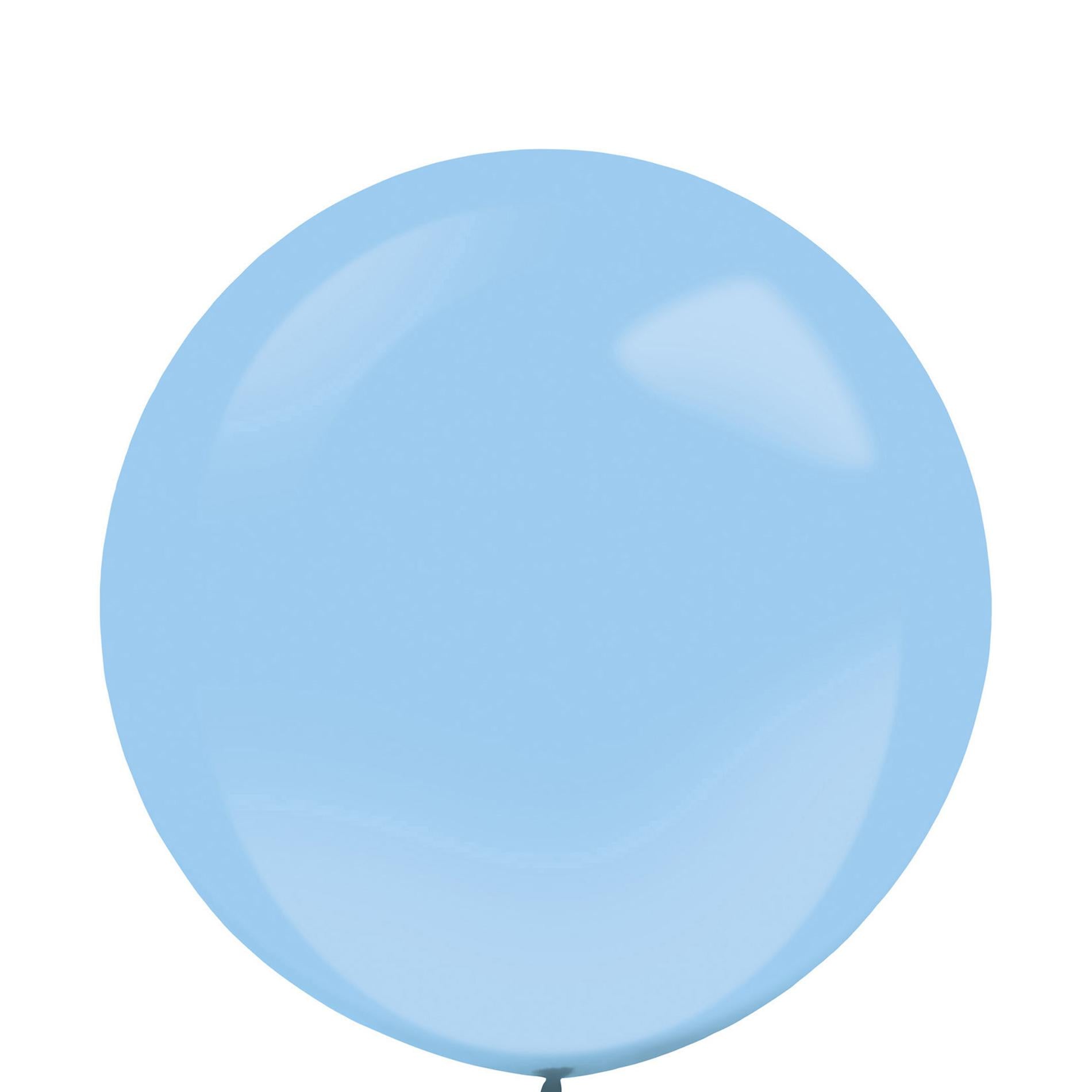 Powder Blue Standard Latex Balloons 24in, 4pcs Balloons & Streamers - Party Centre