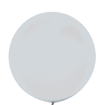 Metallic Silver Latex Balloons 24in, 4pcs Balloons & Streamers - Party Centre