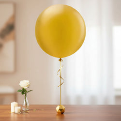 Gold Pearlized Balloon 24in, 4pcs Balloons & Streamers - Party Centre