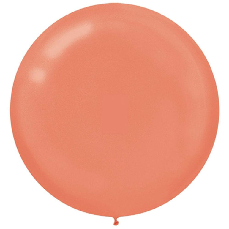 Rose Gold Pearlized Balloons 24in, 4pcs Balloons & Streamers - Party Centre