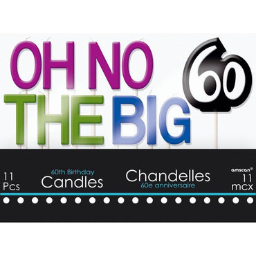 Oh No The Big 60 Candle Set 3in, 11pcs