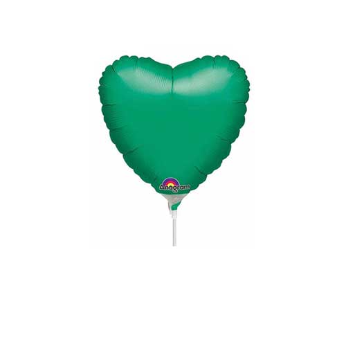 Metallic Green Heart Foil Balloon 9in Balloons & Streamers - Party Centre