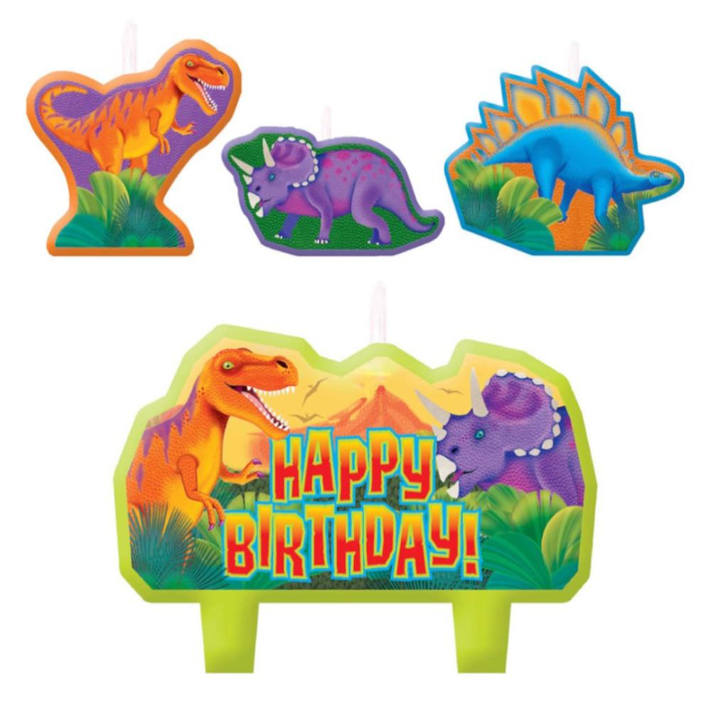 Prehistoric Birthday Candle Set 4pcs Party Accessories - Party Centre