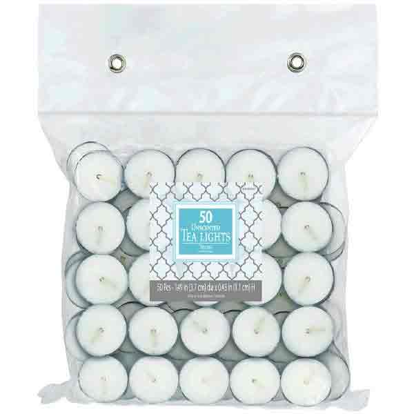 Unscented Candles Tealight 50pcs