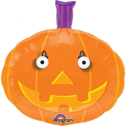 Eye Poppers Pumpkin Supershape Balloon 23in Balloons & Streamers - Party Centre