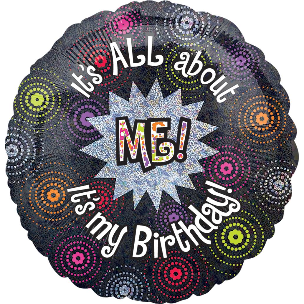 All About Me Birthday Foil Balloon 18in Balloons & Streamers - Party Centre