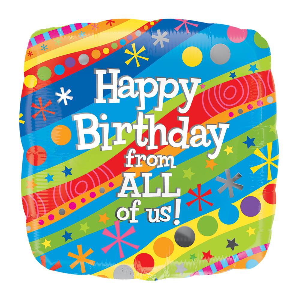 Happy Birthday From All Foil Balloon 18in Balloons & Streamers - Party Centre