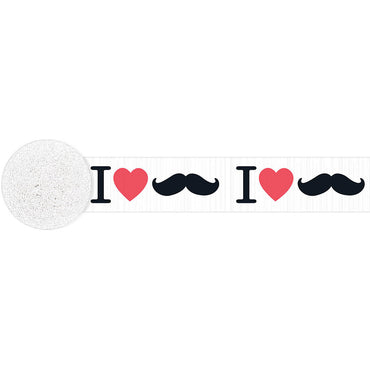 I Heart Moustache Crepe Streamer 81ft Decorations - Party Centre