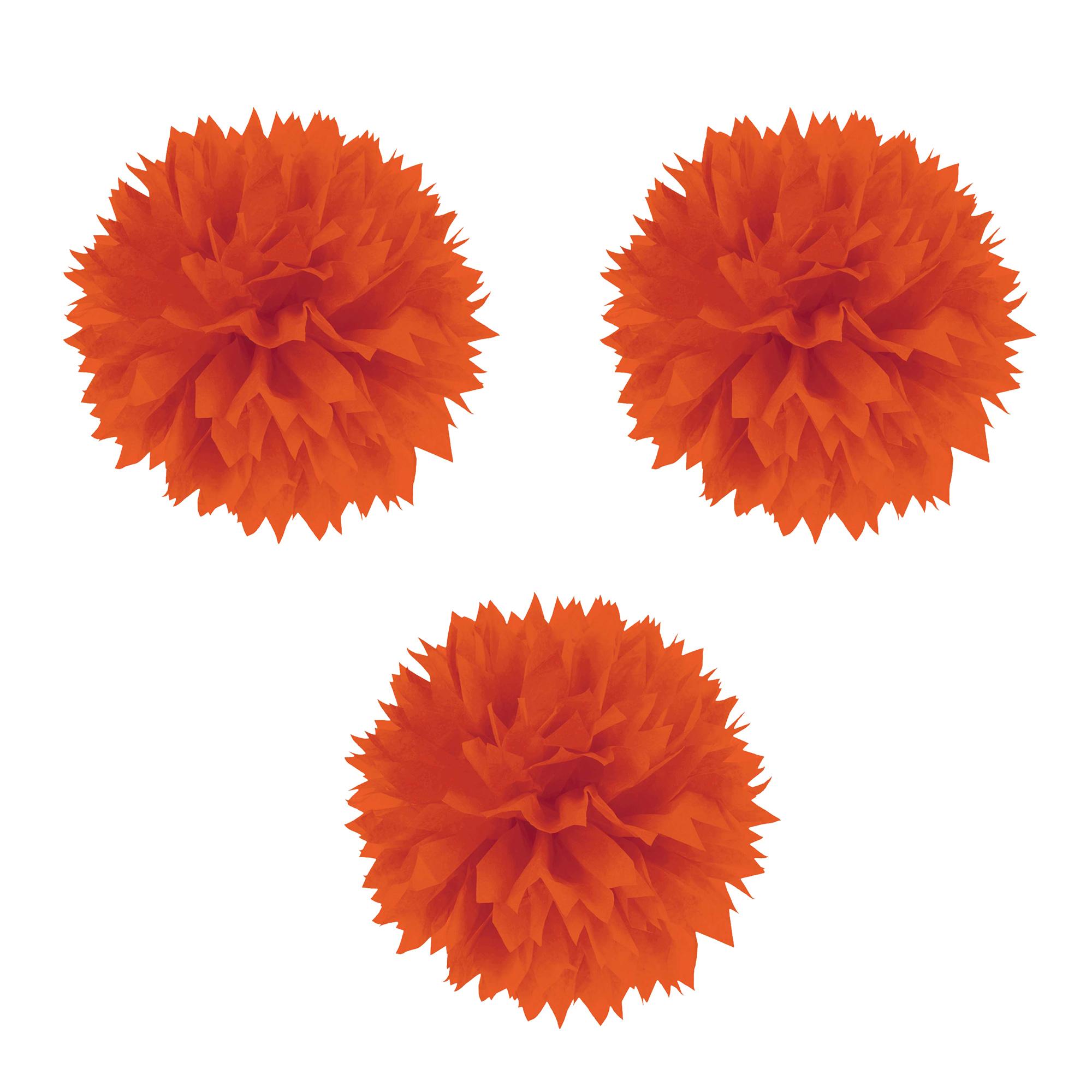 Orange Peel Fluffy Paper Tissue Decoration 16in Decorations - Party Centre