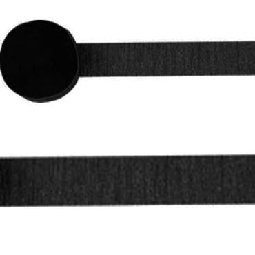 Jet Black Crepe Streamer Decorations - Party Centre