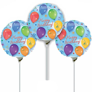 Balloons & Streams Birthday Ez-Fill Foil Balloons 9in, 3pcs Balloons & Streamers - Party Centre