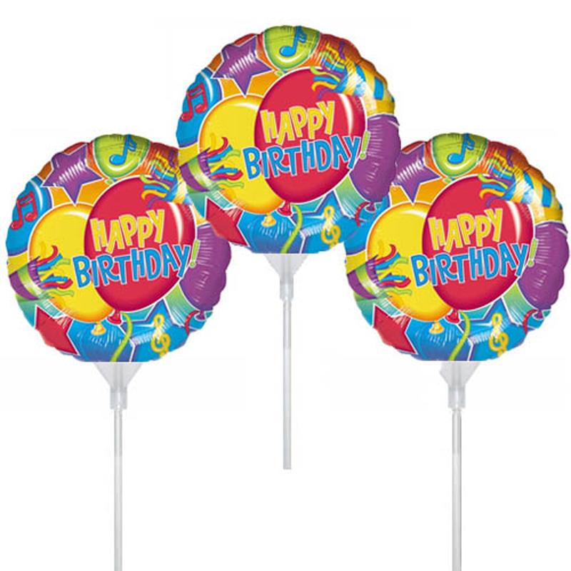 Birthday Glitter EZ-Fill Foil Balloon 9in, 3pcs Balloons & Streamers - Party Centre