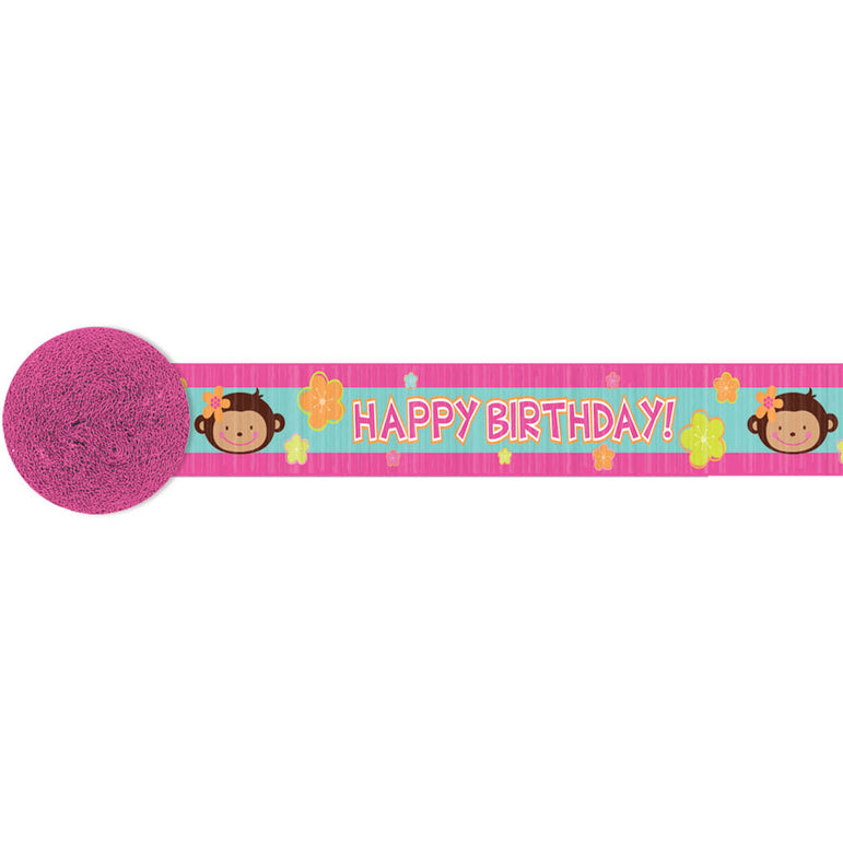 Monkey Love Crepe Streamer 30ft Decorations - Party Centre
