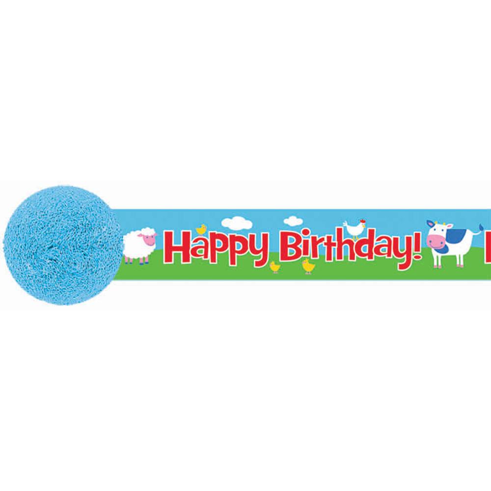 Barnyard Fun Crepe Streamer 30ft Decorations - Party Centre