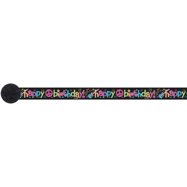 Neon Birthday Crepe Streamer 30ft Decorations - Party Centre