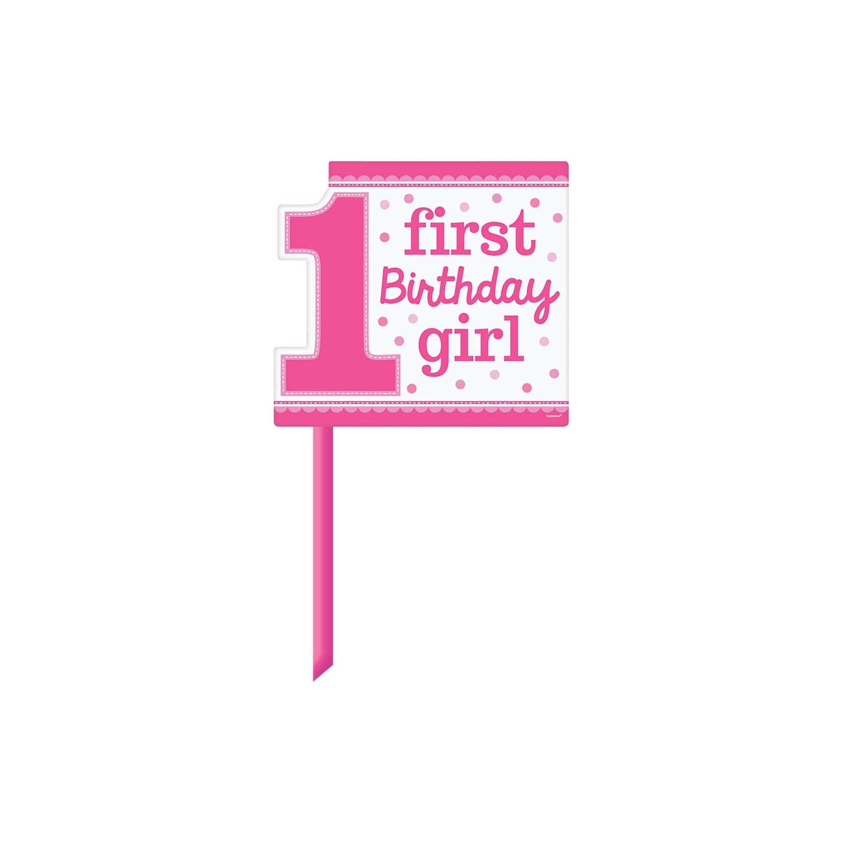 1st Birthday Girl Yard Sign