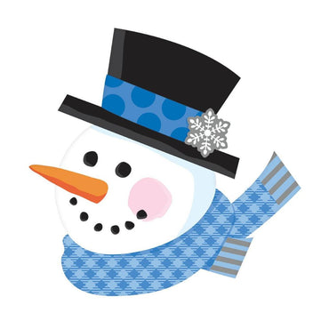 Black Snowman Paper Cutout 15in Decorations - Party Centre