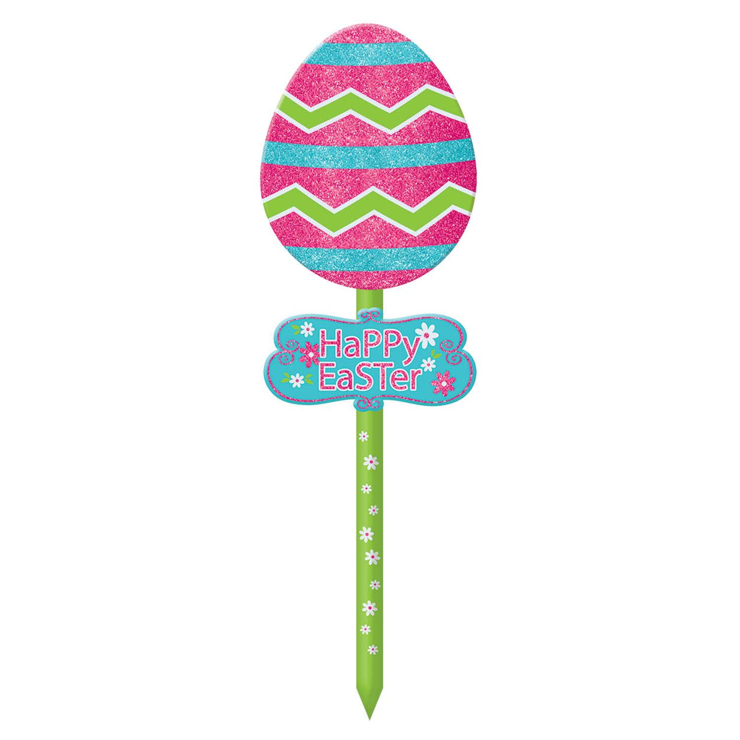 Easter Egg Glitter Lawn Sign Decorations - Party Centre